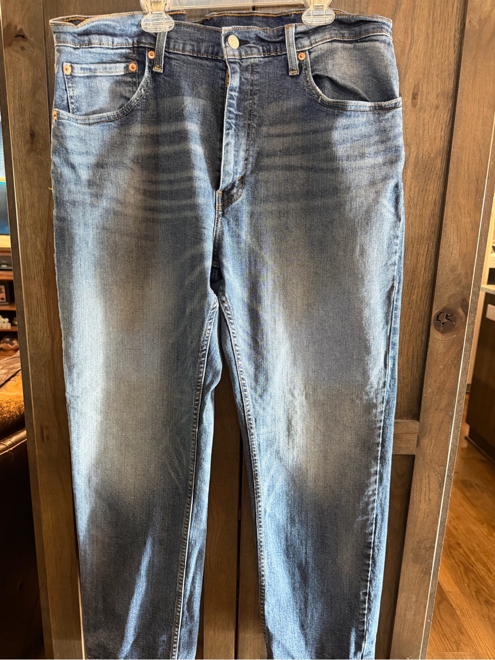 Levi's Men's Light Blue washed  Straight Jeans 38x30